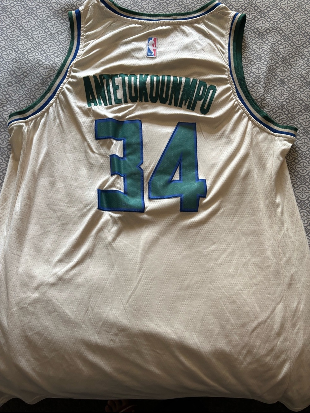 Nike Cream City White Basketball Jersey with Teal and Blue Accents - Picture 2 of 3